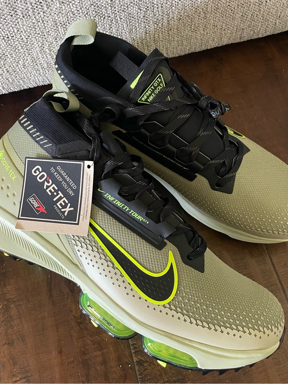 Nike Air Zoom Infinity Tour 2 Gore-Tex Olive Men Size 10.5 Golf Shoes FV4897-300
